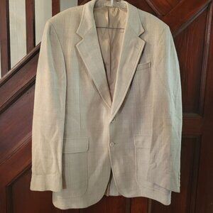 Christian Brooks Mens Silk Beige Blazer Jacket